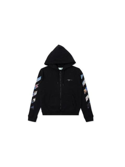 Off-White 남자의 Off-White 회화 인쇄 화살 본 지퍼 고전적인 검정 OMBE001G20FLE0011088
