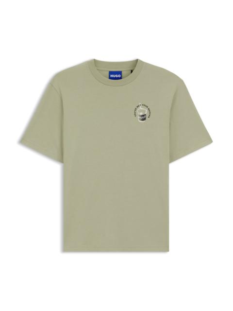 HUGO COTTON-JERSEY T-SHIRT WITH LOGO ARTWORK