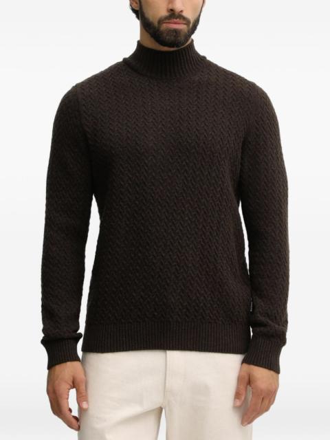Barbour textured funnel-neck sweater