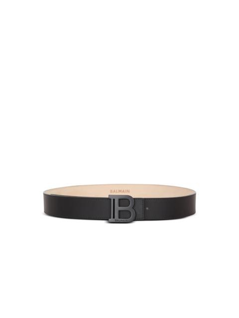 Balmain B-Belt rubber-effect leather belt