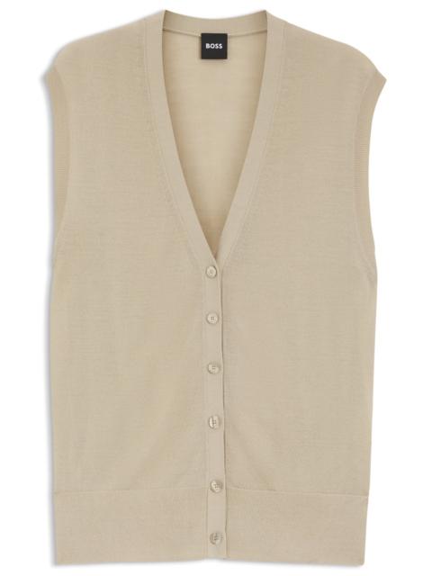 BOSS KNITTED VEST WITH MERINO WOOL