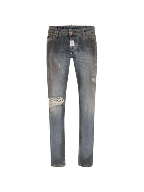 mid-rise slim-fit jeans