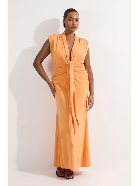 KAREN MILLEN Plus Size Plunge Ruched Twist Jersey Maxi Dress