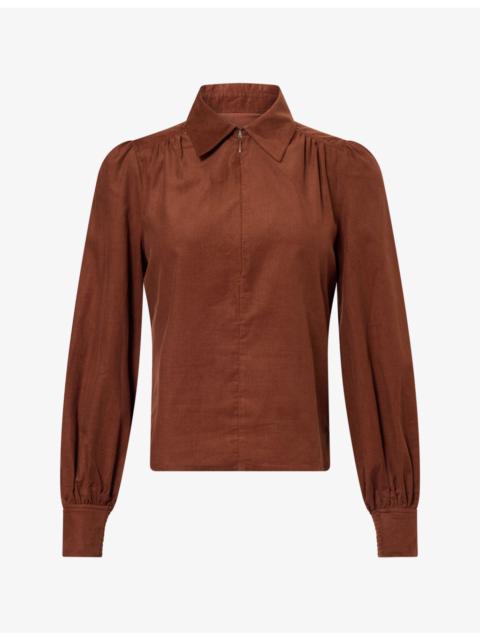 ME+EM Baby-Cord Zip-Up Cotton Blouse