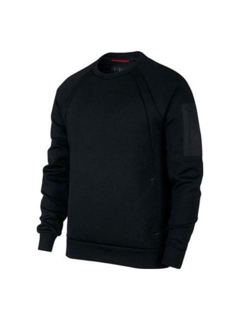 Jordan Men's Air Jordan Alphabet Pattern Long Sleeves Solid Color Cotton Round Neck Black 884026-010