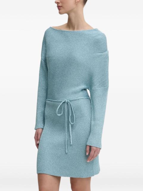 Never Fully Dressed ribbed boat-neck mini dress