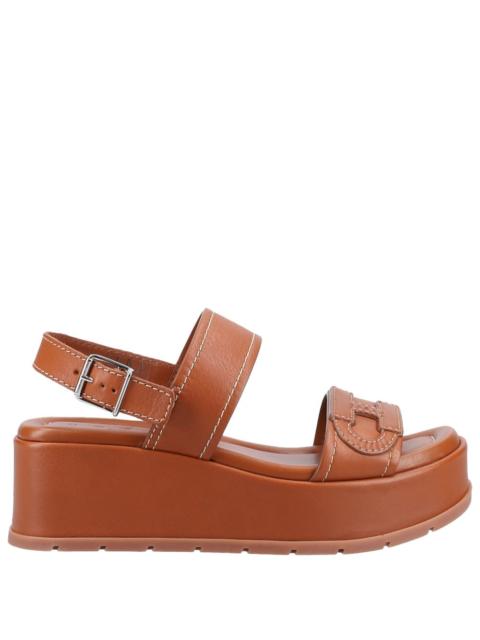 HOGAN H703 LEATHER PLATFORM SANDALS
