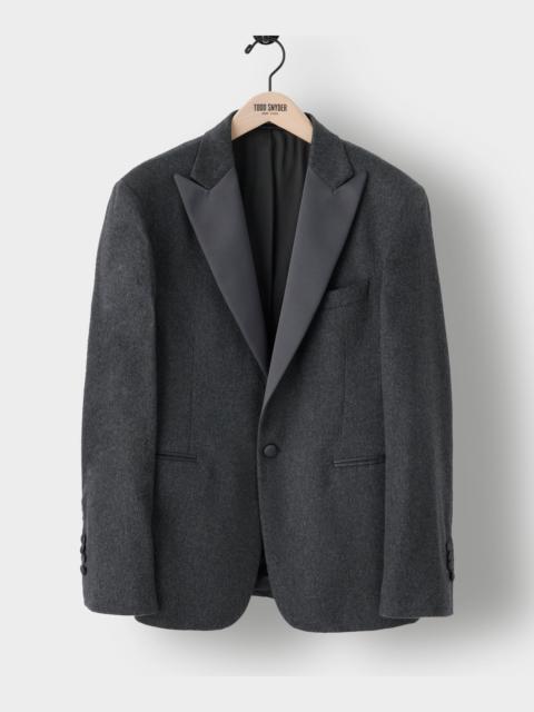 TODD SNYDER Italian Cashmere Peak Lapel Tuxedo Jacket in Grey