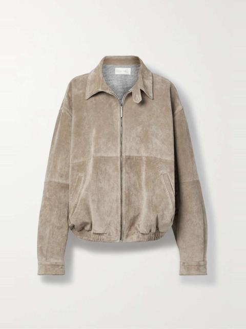 The Row Roanna oversized suede bomber jacket