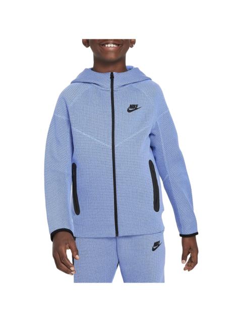 Nike Sportswear Tech Fleece Winterized Full-Zip Hoodie GS "Polar / Midnight Navy / Black" FJ6023 450