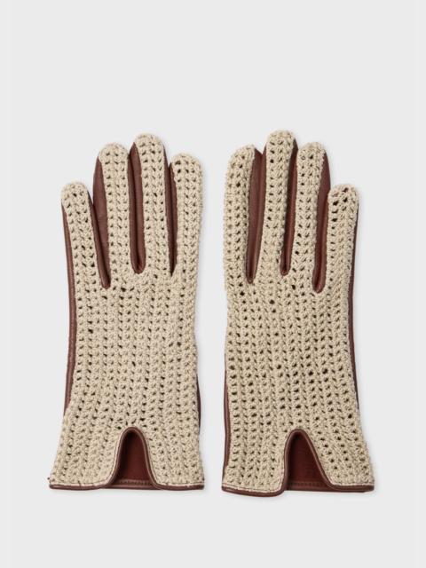 Paul Smith Women's Leather Crochet Gloves