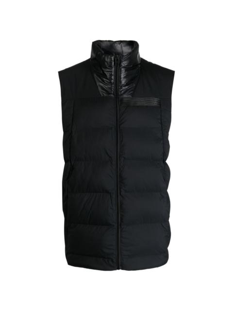 On logo-print quilted gilet