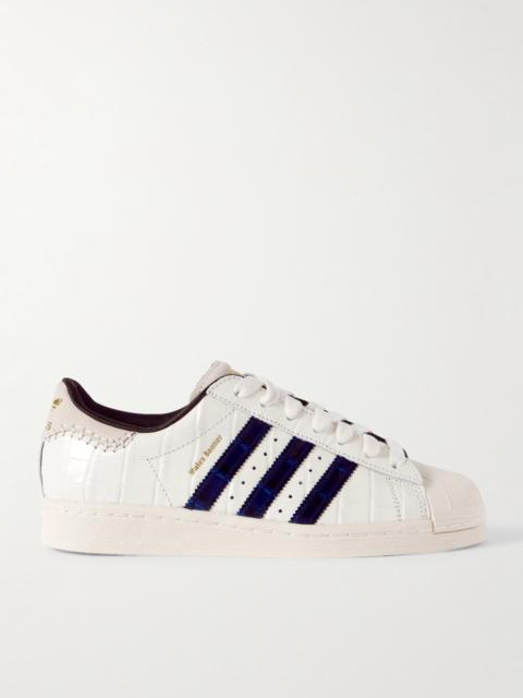 adidas Originals + Wales Bonner Superstar Croc-effect Leather Sneakers