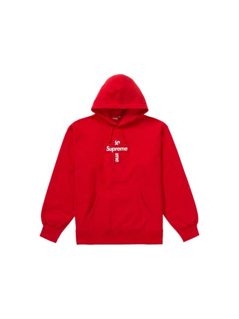 Supreme Cross Box Logo Hooded Sweatshirt Red