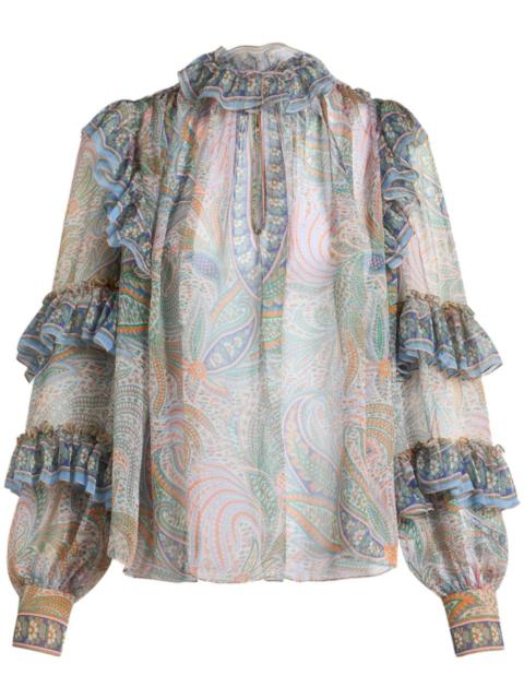 Etro ruffled silk blouse