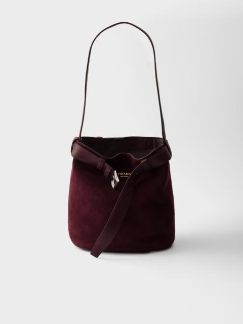 Prada Prada Buckle belted suede bucket bag