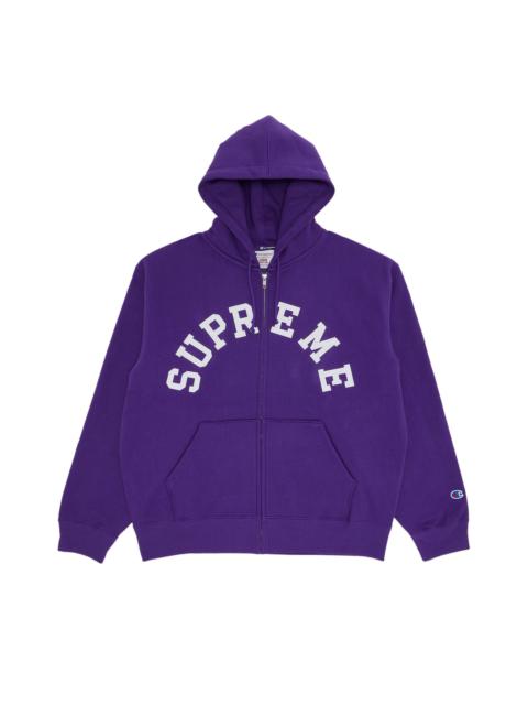 Supreme x Champion Zip Up Hooded Sweatshirt 'Purple'