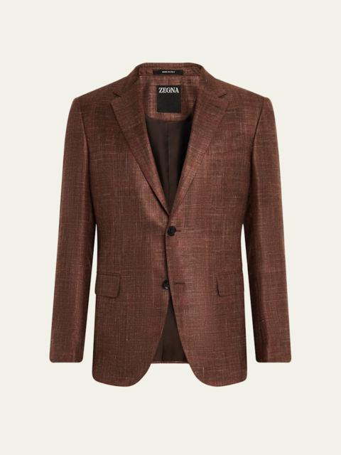 ZEGNA Men's Melange Tonal Plaid Sport Coat