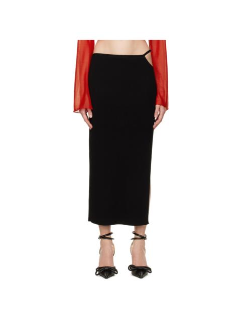 MACH & MACH Black Cutout Midi Skirt