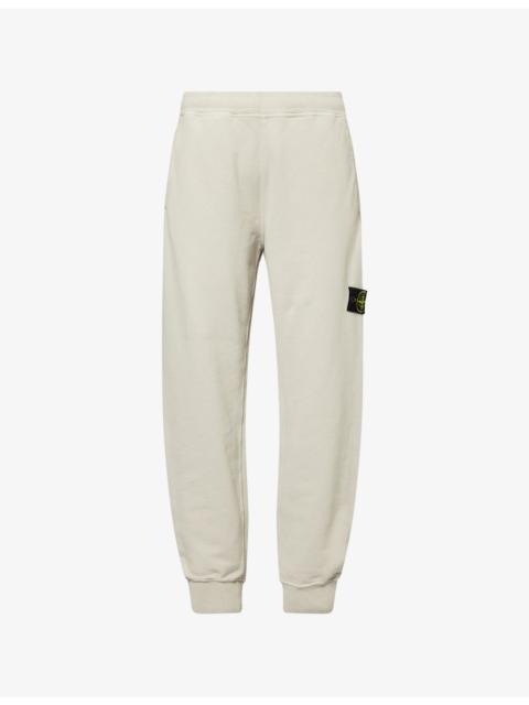 Stone Island Brand-Patch Brush-Fleece Cotton Jogging Bottoms