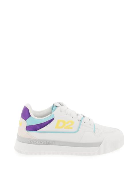 DSQUARED2 SMOOTH LEATHER NEW JERSEY SNEAKERS IN 9
