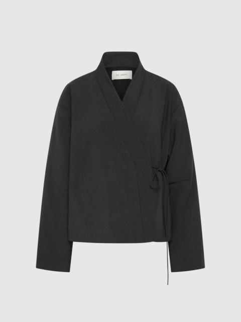 ST. AGNI Pillow Wool Wrap Jacket - Dark Graphite