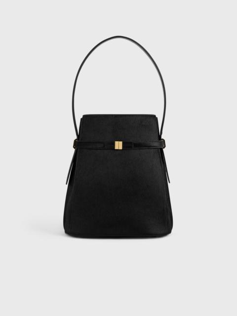 TOTEME Belted pony hair bucket bag black
