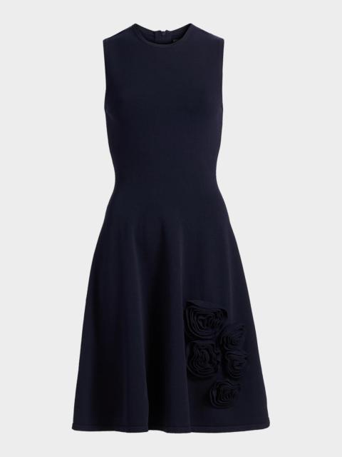 LELA ROSE Rose Knit Sleeveless A-Line Dress