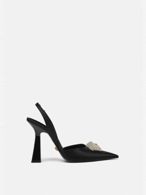 La Medusa Satin Sling-Back Pumps