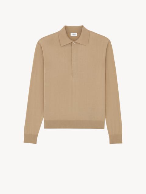 SAINT LAURENT POLO IN SILK AND COTTON KNIT
