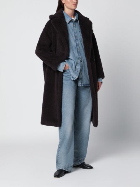 Max Mara Teddy Bear Icon Coat in ebony alpaca and wool