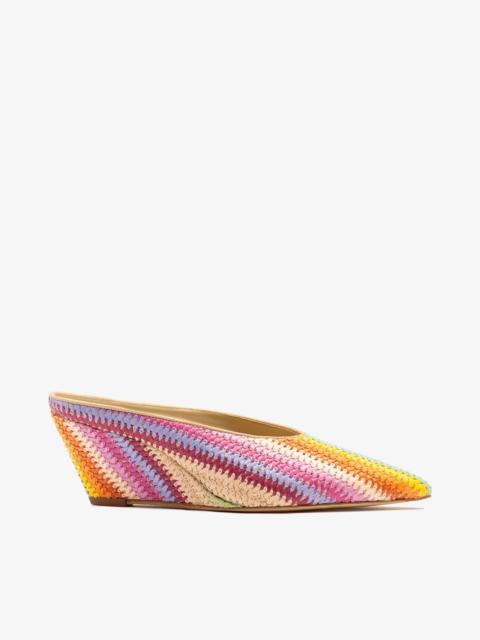 Larroudé Loulou Mule Rainbow Raffia