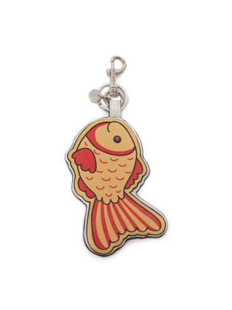 JW Anderson Gold Fish leather keyring