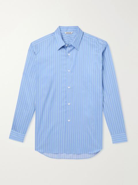 AURALEE Striped Cotton and Silk-Blend Shirt