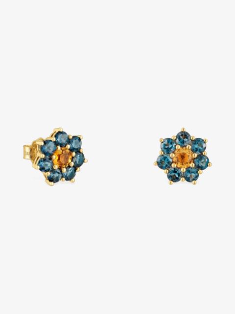 TOUS 18K solid gold Earrings with gemstones Daisy