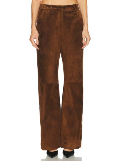 AEXAE Leather Suede Straight Leg Pant
