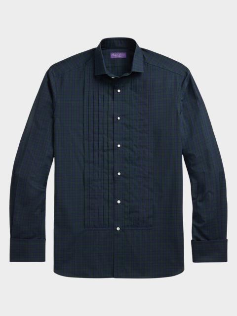 Ralph Lauren Men's Dexter Plaid Poplin French Cuff Tuxedo Shirt