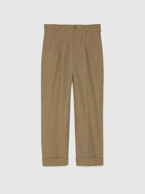 GUCCI Check wool pant with patch