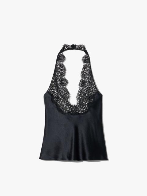 NILI LOTAN TEO LACE HALTERNECK SILK TOP