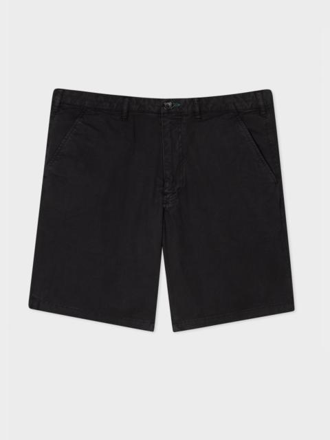 Paul Smith Black Cotton-Twill 'Broad Stripe Zebra' Shorts