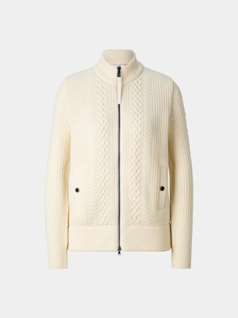 BOGNER Zamila Knitted Quilted Jacket in Off-White