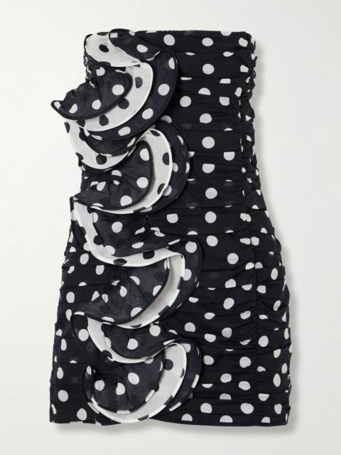 Charo Ruiz Rocio Ruffled Polka-dot Cotton-blend Voile Mini Dress