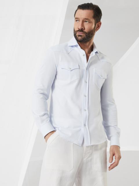 Brunello Cucinelli Cotton piqué western shirt