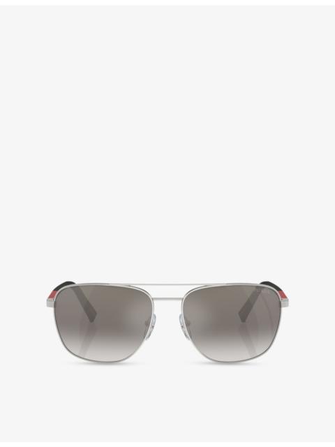Prada PS 54ZS Pilot-Frame Steel Sunglasses