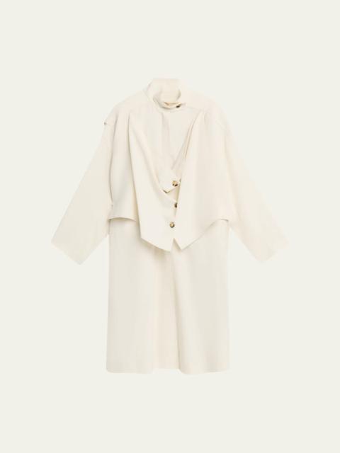 MICHAEL KORS COLLECTION Linen Draped Oversized Wind Coat