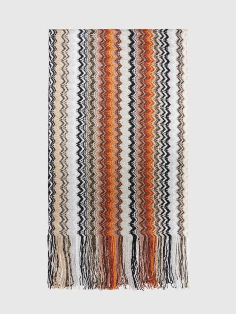 Missoni Viscose blend scarf with chevron pattern and fringes