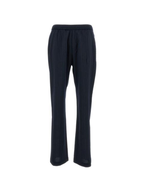 pinstriped elasticated trousers