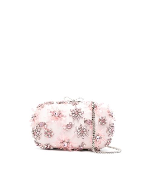 floral-embellished clutch bag