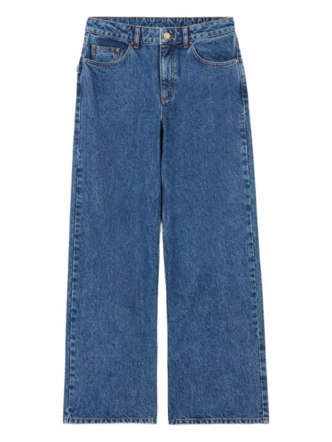 Claudie Pierlot logo-patch straight-leg jeans