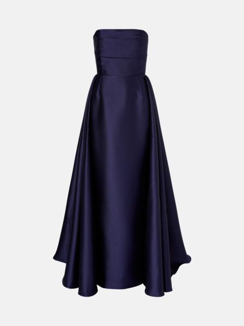SOLACE LONDON Strapless satin gown